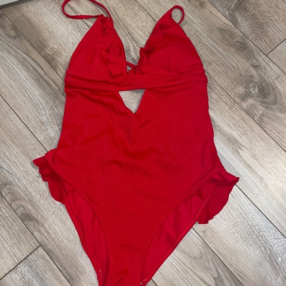 Swim | One Piece Red Bathing Suit | Poshmark